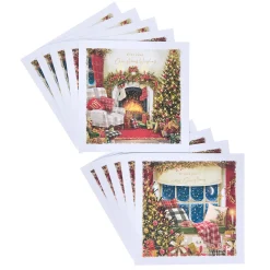 16 Charity Christmas Cards - Santa & Snowman (2 Designs)