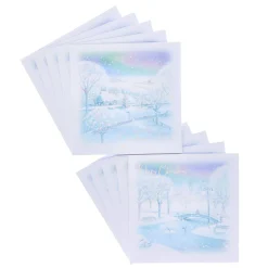 18 Charity Christmas Cards - Iridescent Snow (2 Designs)