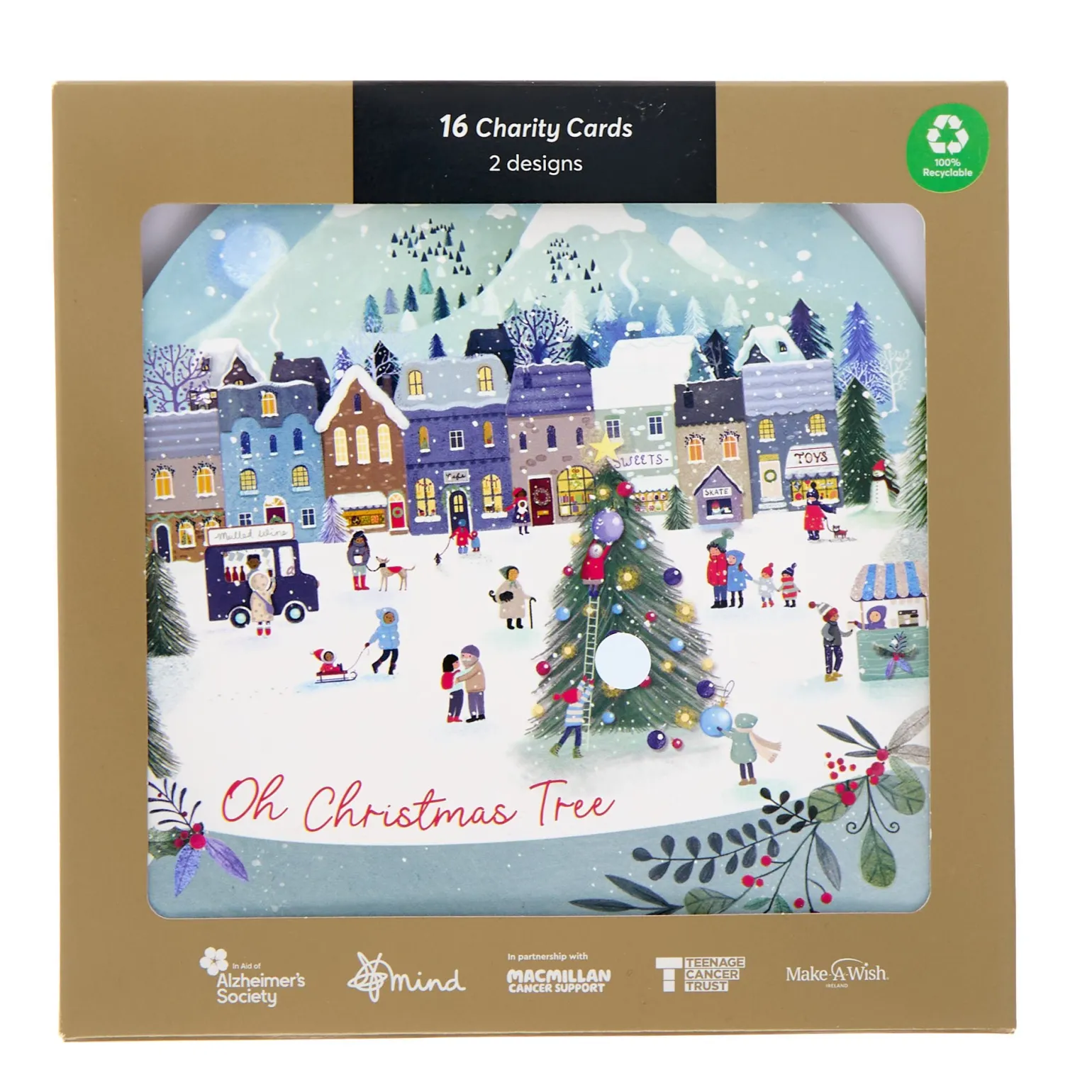 16 Charity Christmas Cards - Cutout Snowglobes (2 Designs)