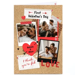 A4 Photo First Valentine's Day Card - I Think You're Fab