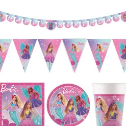 Barbie Birthday Party Tableware & Decorations Bundle - 16 Guests