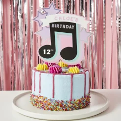 Birthday Musical Note Customisable Card Cake Topper