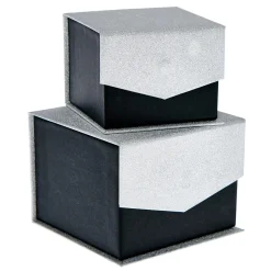 Black & Silver Jewellery Gift Boxes - Set Of 2