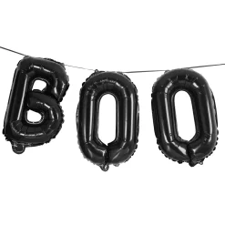 Black Boo 16-Inch Foil Balloon Garland