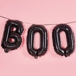 Black Boo 16-Inch Foil Balloon Garland