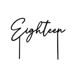 Black Eighteen Acrylic Cake Topper