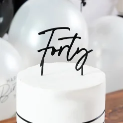 Black Forty Acrylic Cake Topper