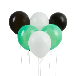 Black, Green & White 12-Inch Latex Balloons - Pack of 6