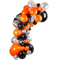 Black, Orange & Silver Balloon Arch Kit