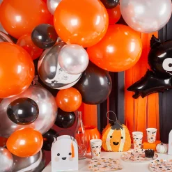Black, Orange & Silver Balloon Arch Kit