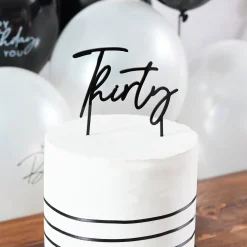 Black Thirty Acrylic Cake Topper
