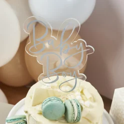 Blue Baby Boy Acrylic Cake Topper