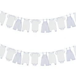 Blue Babygrow Card Garland 2.5m