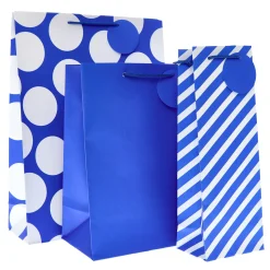 Blue Patterned Gift Bags - Multipack of 3