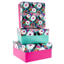 Bright Floral Gift Boxes - Set of 3