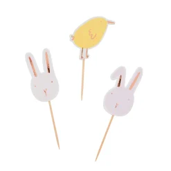 Bunny & Chick Cake Picks - Pack of 6