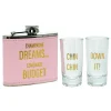 Champagne Dreams Lemonade Budget Hip Flask & Shot Glasses