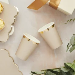 Champagne Paper Cups - Pack of 8