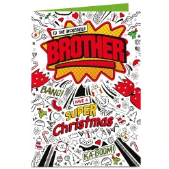 Christmas Personalised Card - SUPER Christmas Brother