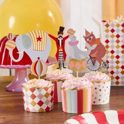 Circus Food Picks & Food Cup Set - Pack of 12