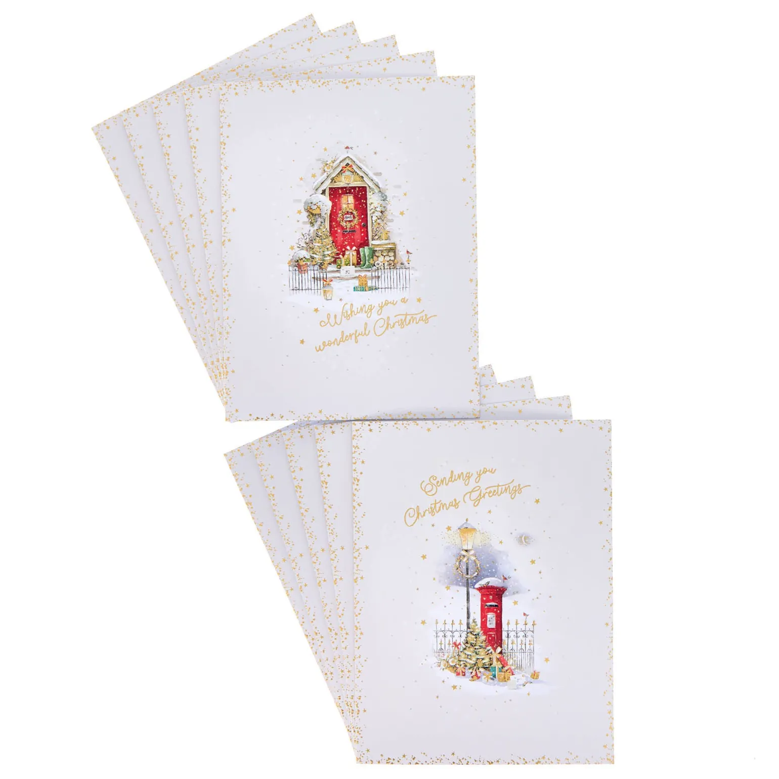 Deluxe Red Door & Postbox Charity Christmas Cards - Pack of 10 (2 Designs)
