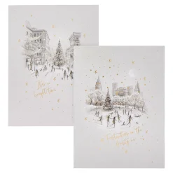 Deluxe Skating Scene Charity Christmas Cards - Pack of 10 (2 Designs)