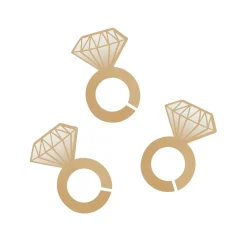 Diamond Ring Glass Decorations - Pack of 12