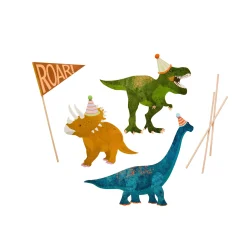 Dinosaur Card Cake Topper Set