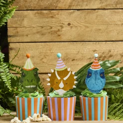 Dinosaur Food Picks & Food Cup Set - Pack of 12