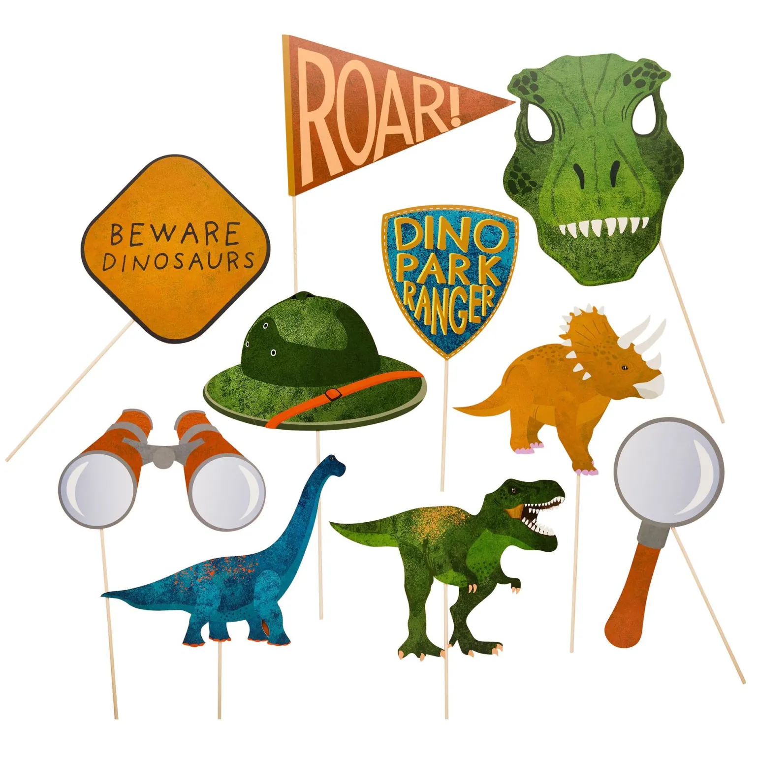 Dinosaur Party Props - Pack of 10