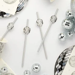 Disco Ball Paper Straws - Pack of 16