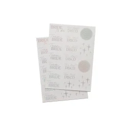 Disco Team Bride Stickers - 2 Sheets