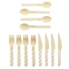 Disposable Wooden Cutlery - 4 Spoons, Knives & Forks
