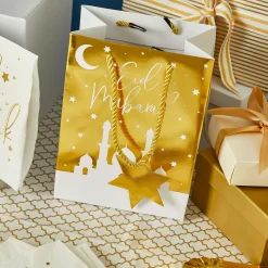 Eid Mubarak Gold Gift Bags - Pack of 5