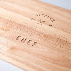 Engraved Medium Rectangular Chopping Board - Knife & Fork
