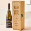 Engraved Wooden Box With Luxury Prosecco - Thank You