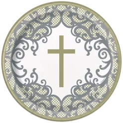 Gold & Silver Confirmation Tableware & Decorations - 16 Guests