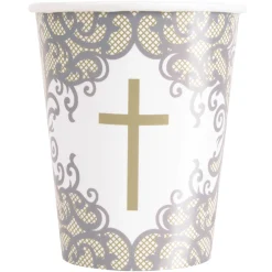 Gold & Silver Confirmation Tableware & Decorations - 16 Guests