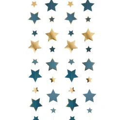 Gold & Teal Trailing Star Hanging Decorations 5m