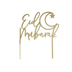 Gold Eid Mubarak Acrylic Cake Topper