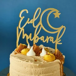 Gold Eid Mubarak Acrylic Cake Topper