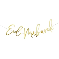 Gold Eid Mubarak Card Banner 2m