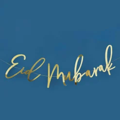 Gold Eid Mubarak Card Banner 2m