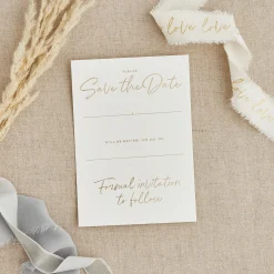 Gold Foiled C7 Wedding Save The Dates - Pack of 20