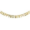 Gold Happy 60th Birthday Letter Banner