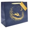 Gold Hare Large Landscape Christmas Gift Bag