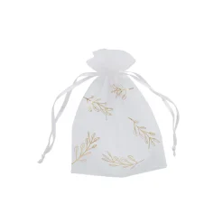 Gold Vine Organza Bags - Pack of 10