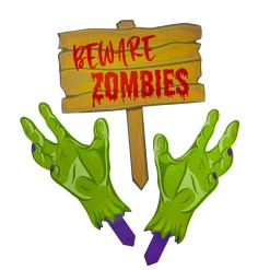 Halloween Zombie Wooden Garden Signs