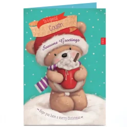 Hugs Personalised Christmas Card - Special Hot Chocolate Cousin