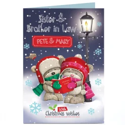 Hugs Personalised Christmas Card - Sister & Brother-in-Law Singing